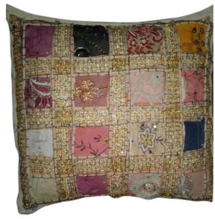 Embroidered Cotton Cushion Cover, Size : 17x17 inch