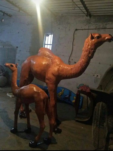 FRP Camel Statue Set, Color : Yellow