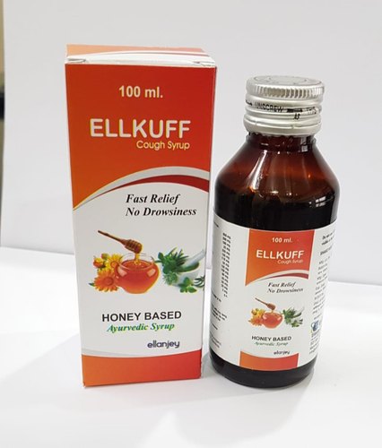 ELLKUFF Honey Cough Syrup, Bottle Size : 100 ml