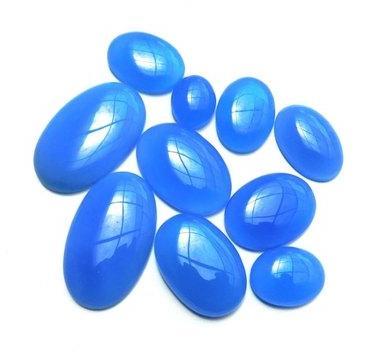 Polished Blue Onyx Gemstone, for Making Jewellery, Packaging Type : PP Packets