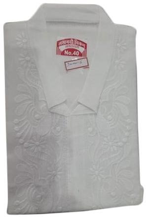 Cotton Casual Mens Chikan Kurta