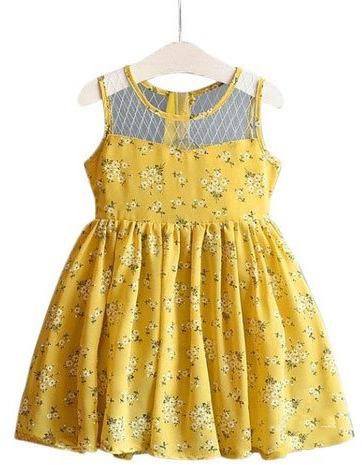 Baby Girl Rayon Printed Frock, Size : S