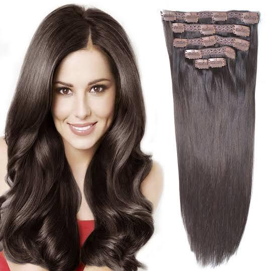 Straight Clip Weft Hair, for Parlour, Personal, Length : 10-20Inch