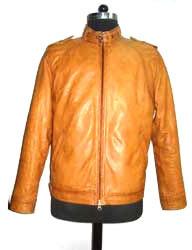 Men Leather Jacket, Color : light brown