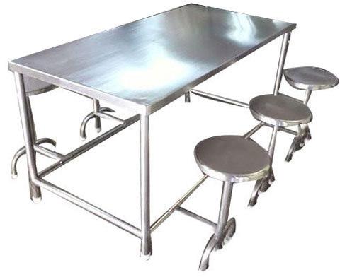 Polished Plain Stainless Steel Canteen Table, Shape : Rectangular