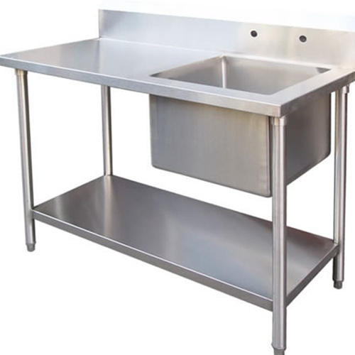 Stainless Steel Table with Sink, Sink Style : Bowl