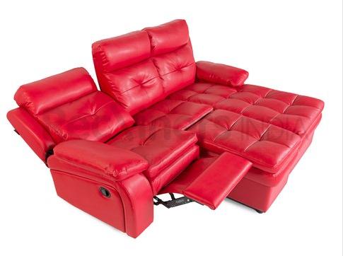 PVC Recliner Sofa, Color : Red