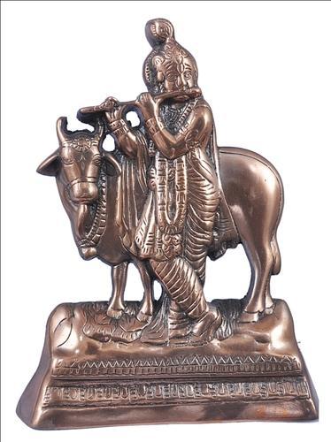 Aluminium Idol Krishna Statue, Packaging Type : Carton Box, Thermocol Box