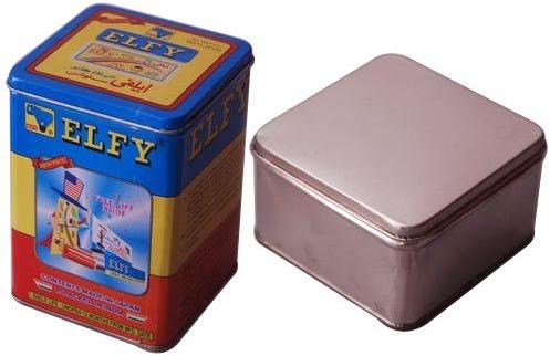 Square Tin Container, for Food Storage, Pattern : Plain, Printed