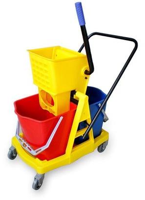 Plastic Double Bucket Wringer Trolley