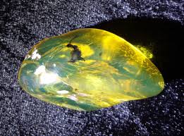 Non Polished Green Amber Stone