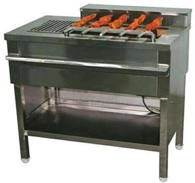 Non Polished Stainless Steel Barbecue Grill, Color : Black, Grey
