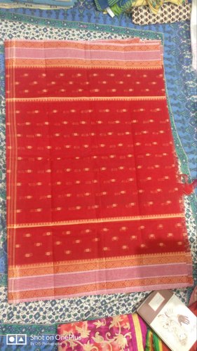 Cotton tant saree, Saree Length : 5.5 m (separate blouse piece)