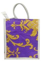 Canvas Lunch Bag, Color : Purple Yellow