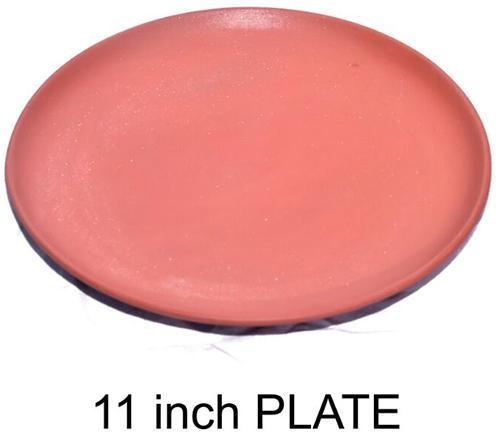 Mittikalaa Clay Polished Plain Terracotta Plate, Size : 11inch
