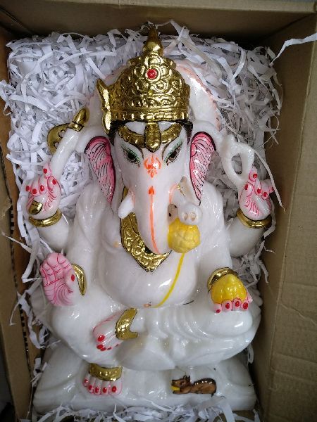 Polished Stone Ganesha Statue, for Home, Temple, Style : Antique