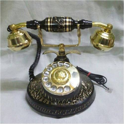 Brass Antique Telephone, Color : Golden, Black