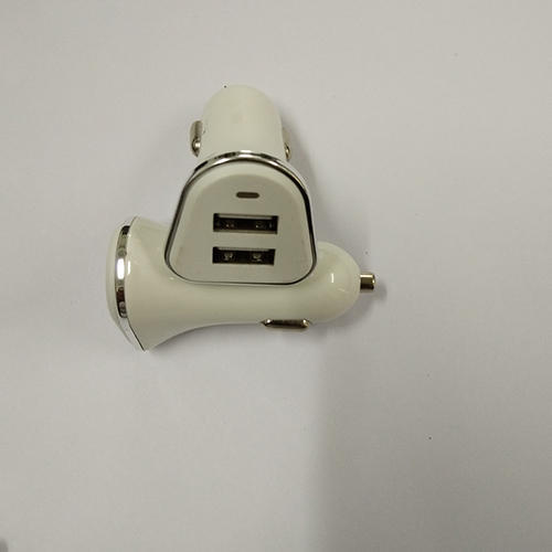 ABS Plastic Car Charger, Color : White