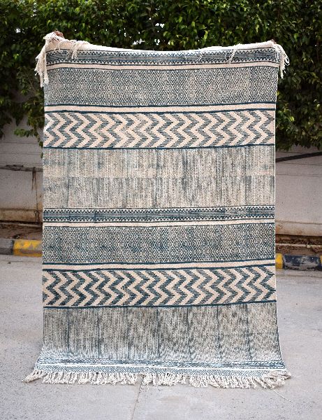 Rectangular Cotton Block Printed Rugs, for Home, Feature : Impeccable Finish