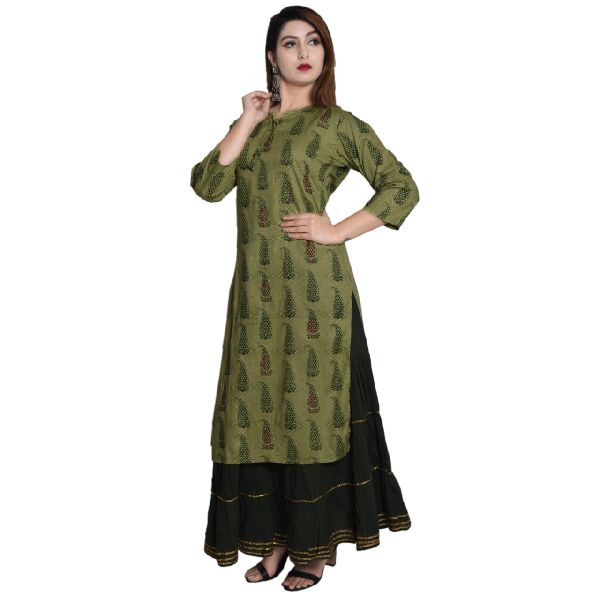 Rayon Embroidered Kurti, Occasion : Casual Wear, Party Wear