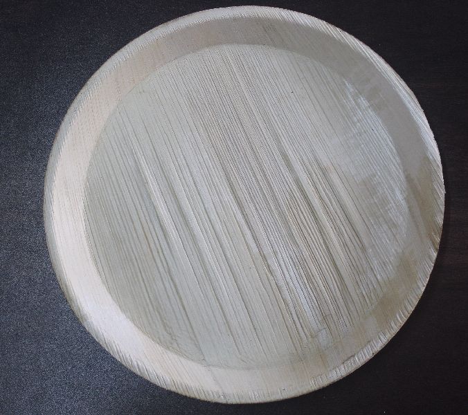 10 Inch Areca/Palm Leaf Round Plate, Pattern : Plain