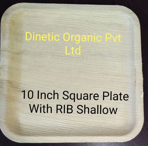10x10 Areca/ palm Leaf square Plate, Pattern : Plain