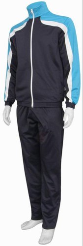 Real Swiss Full Sleeves Polyester Track Suit, Color : Blue