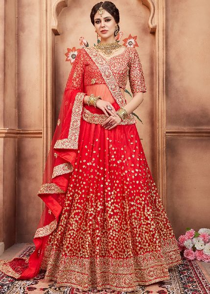 Silk Pink Bridal Lehenga Choli, Size: Free Size at best price in Lucknow