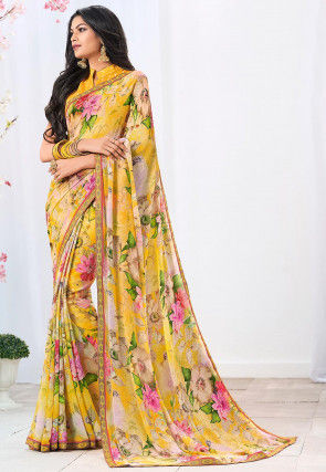 Printed Cotton Casual Wear Sarees, Color : Multicolored