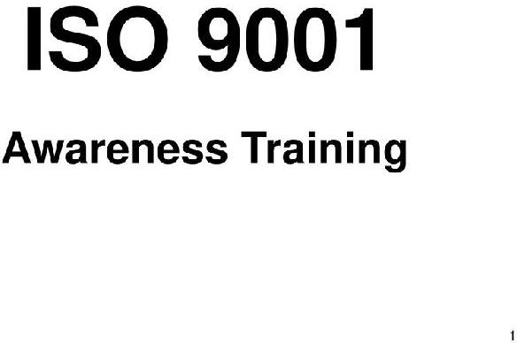 ISO Awareness Training