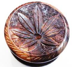 Polished Engraved Wooden Grinder, Shape : Round