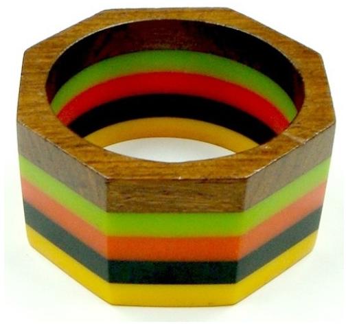 Octagonal Wood Resin Bangles