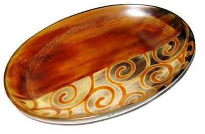 Oval Horn Tray, for Serving Use, Size : Standard