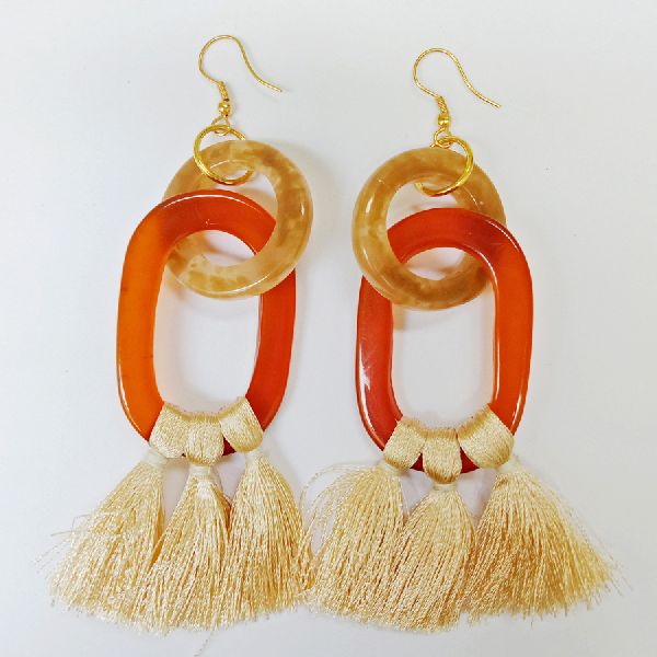 Polished Resin Double Tone Earrings, Occasion : Casual Wear, Party Wear