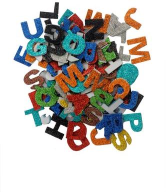 Faircon Alphabet Glitter Sticker, Color : Brown, Red, Pink, Yellow, Golden, Blue etc.