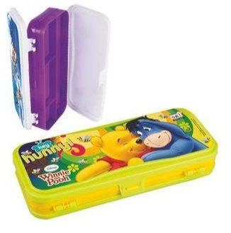 Double Door Pencil Plastic Box, Color : Pink, White, Yellow, Blue, Green etc.