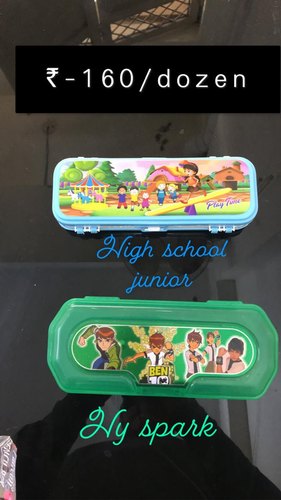 Faircon Kids Pencil Plastic Box, Color : Blue, White, Green, Pink etc.