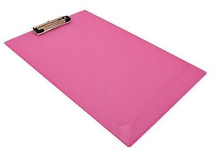 Faircon Rectangular Pink Plastic Clip Board