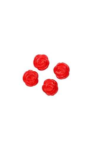 Faircon Plastic Rose Bead, Color : Red