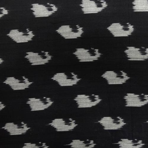 Handloom Ikat Cotton Fabric, Color : Grey, Black