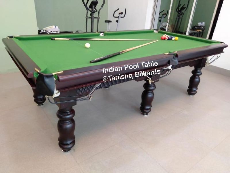 Brown Black Polished Natural Wooden Indian Pool Board Table, for Playing Use, Shape : Rectangular