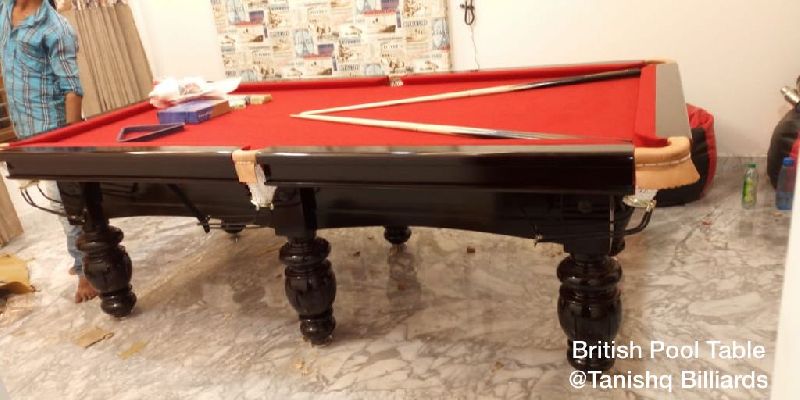 Black Polished Natural Wooden Sports Pool Tables, for Playing Use, Shape : Rectangular