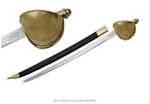 Curve Stainless Steel Polished Cutlass Sword, Color : Silver