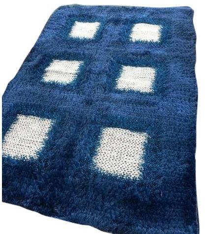 Embroidered Polyester Shaggy Carpet, Shape : Rectangular