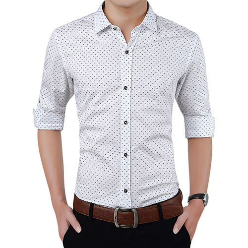 Full Sleeve Cotton Mens Slim Fit Shirts, Pattern : Printed, Feature ...