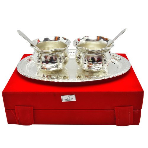 Silver Plated Handi Bowl With TraySet