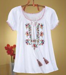 Cotton fancy top, Feature : Embroidered