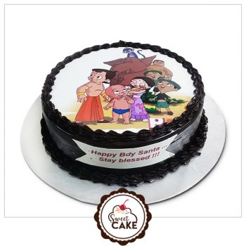 Chota Bheem Photo Cake, Shape : Round