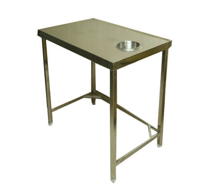 Stainless Steel Polished Dish Landing Table, for Food Cafes, Hotels, Restaurants, Feature : Durable
