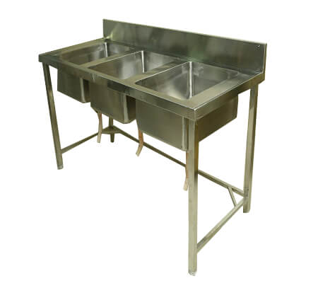 Polished SS Three Sink Unit, Feature : Anti Corrosive, Durable